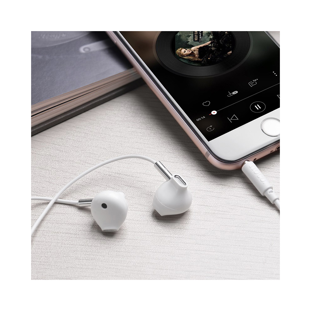ყუსასმენი HOCO M57 Sky sound universal earphones with mic White