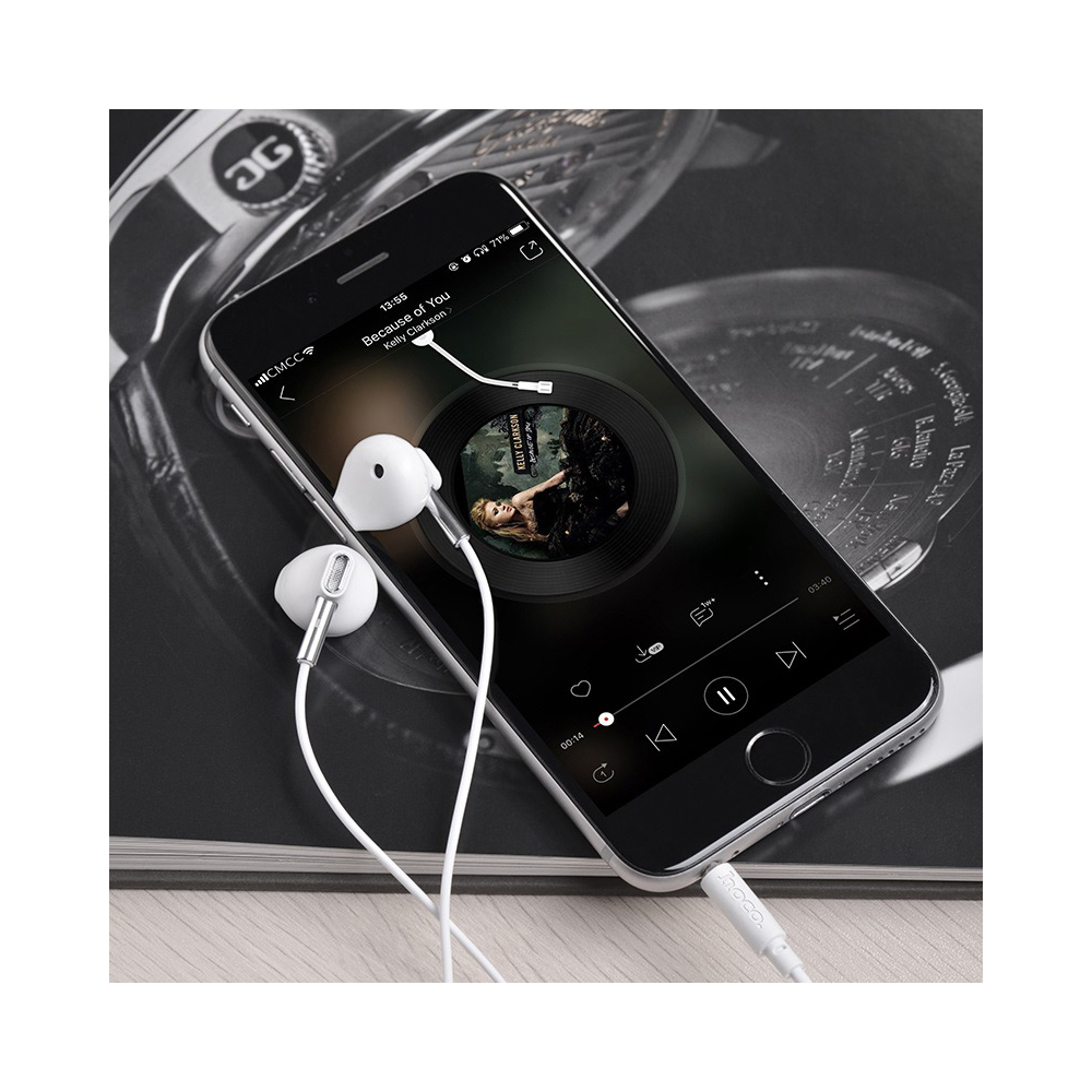 ყუსასმენი HOCO M57 Sky sound universal earphones with mic White