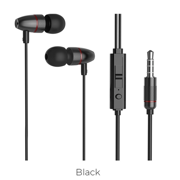 ყურსასმენი HOCO M59 Magnificent universal earphones with mic black