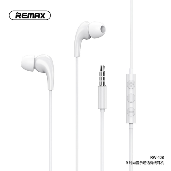 ყურსასმენი REMAX Music Call Wired Earphone RW-108 silver