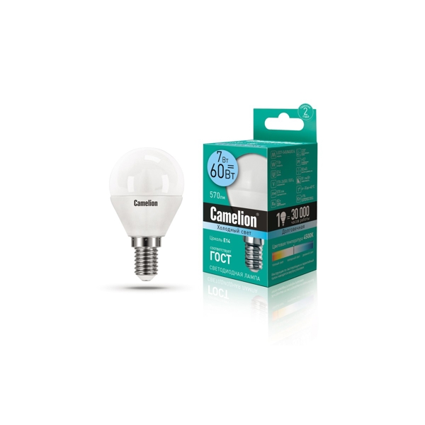 ეკონომიური LED ნათურა  Camelion LED7-G45/845/E14