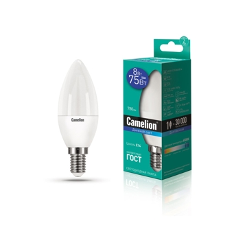 ეკონომიური LED ნათურა Camelion LED8-C35/865/E14 