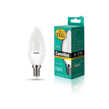 ეკონომიური LED ნათურა Camelion LED12-C35/830/E14