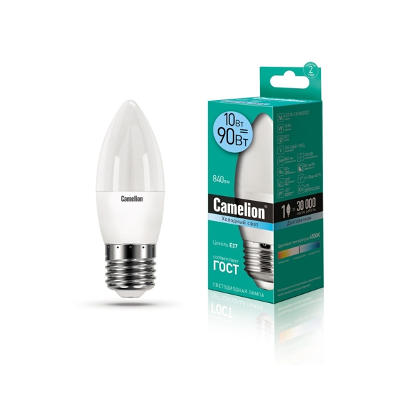 ეკონომიური LED ნათურა Camelion LED10-C35/845/E27