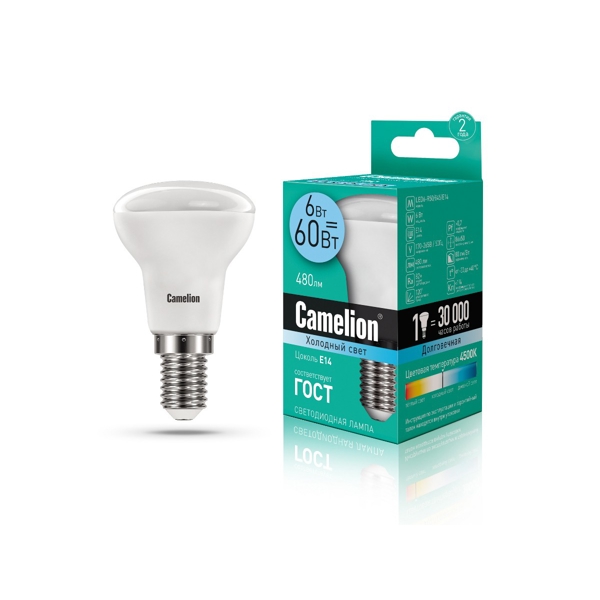 ეკონომიური LED ნათურა Camelion LED6-R50/845/E14