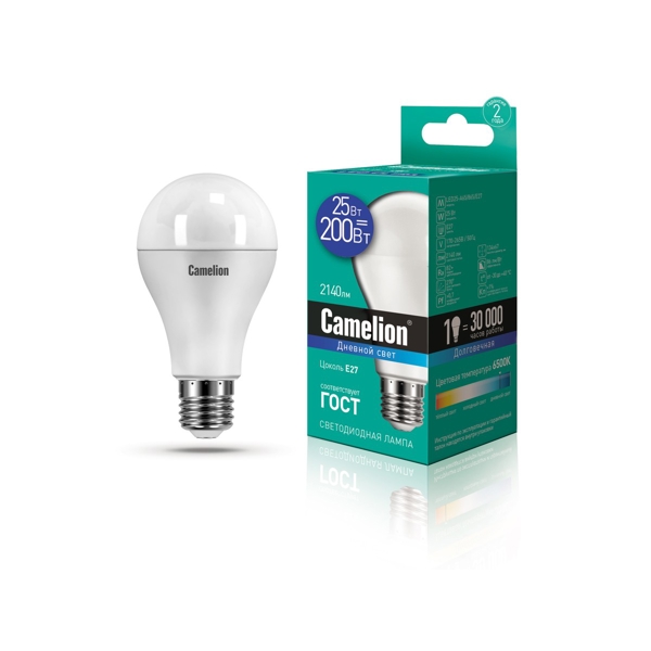 ეკონომიური LED ნათურა Camelion LED25-A65/865/E27