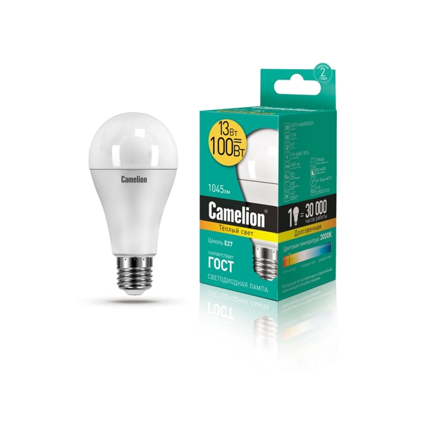 ეკონომიური LED ნათურა Camelion LED13-A60/830/E27