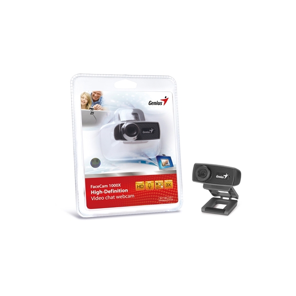 ვებკამერა მიკროფონით Genius FaceCam 1000X V2 USB 720P HD Webcam with Microphone