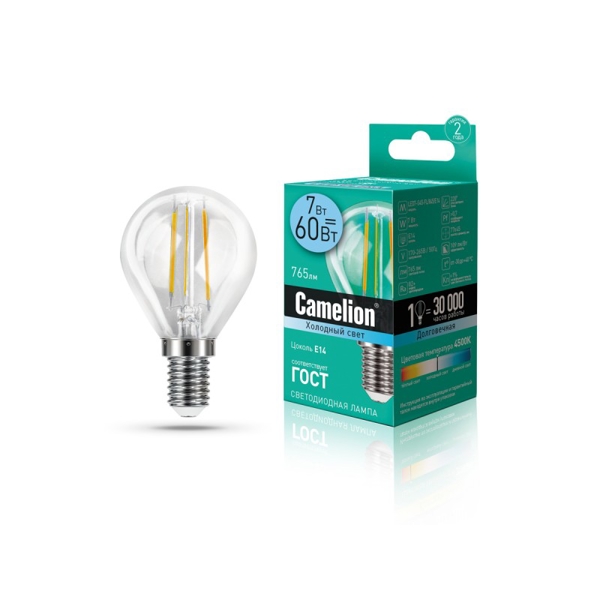 ფილამენტის დიოდური ნათურა Camelion LED7-G45-FL/845/E14