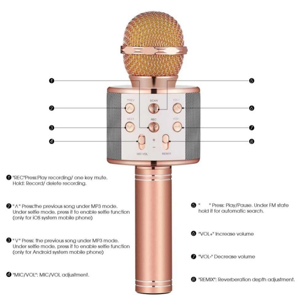 კარაოკე მიკროფონი WSTER WS-858 Wireless Handheld Bluetooth Karaoke Microphone