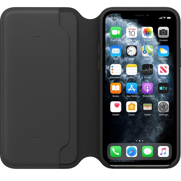 მობილურის ქეისი Apple iPhone 11 Pro Leather Folio - Black (MX062ZM/A)