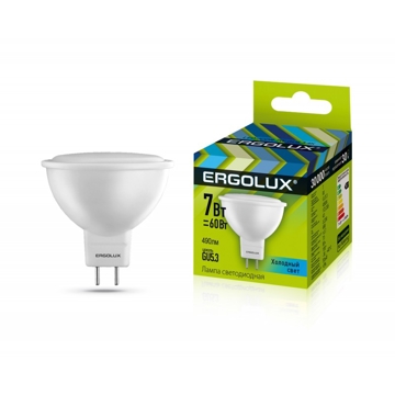 LED ნათურა Ergolux LED-JCDR-7W-GU5.3-4K