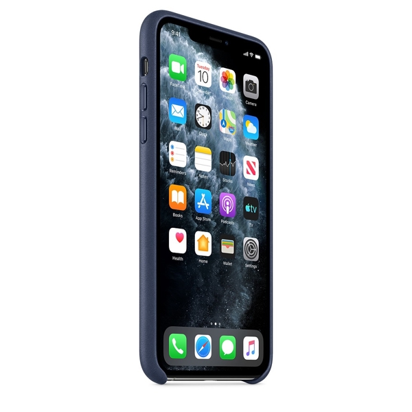 მობილურის ქეისი Apple iPhone 11 Pro Max Leather Case - Midnight Blue (MX0G2ZM/A)