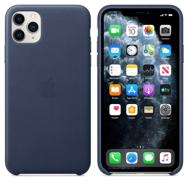 მობილურის ქეისი Apple iPhone 11 Pro Max Leather Case - Midnight Blue (MX0G2ZM/A)