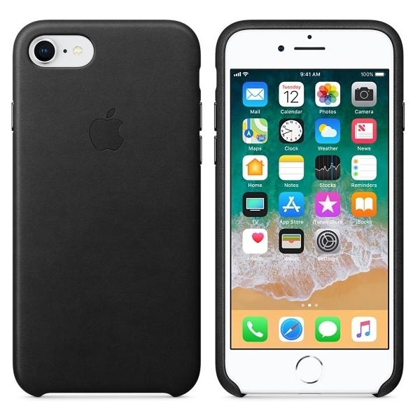 მობილურის ქეისი Apple iPhone 8 / 7 Leather Case - Black (MQH92ZM/A)