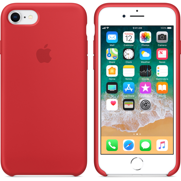 მობილურის ქეისი Apple iPhone 8 / 7 Silicone Case - (PRODUCT) Red (MQGP2ZM/A)