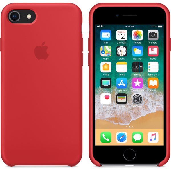 მობილურის ქეისი Apple iPhone 8 / 7 Silicone Case - (PRODUCT) Red (MQGP2ZM/A)