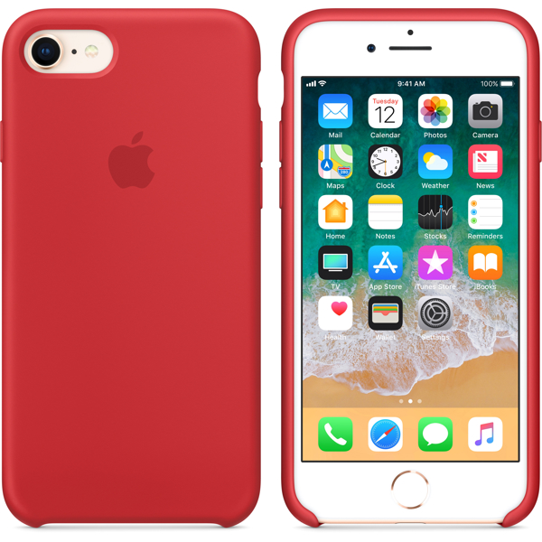 მობილურის ქეისი Apple iPhone 8 / 7 Silicone Case - (PRODUCT) Red (MQGP2ZM/A)