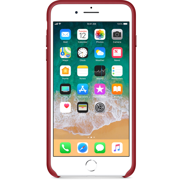 მობილურის ქეისი Apple iPhone 8 Plus / 7 Plus Leather Case - (PRODUCT) Red (MQHN2ZM/A)