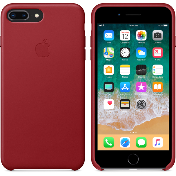 მობილურის ქეისი Apple iPhone 8 Plus / 7 Plus Leather Case - (PRODUCT) Red (MQHN2ZM/A)