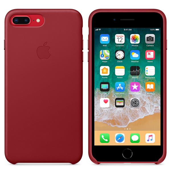 მობილურის ქეისი Apple iPhone 8 Plus / 7 Plus Leather Case - (PRODUCT) Red (MQHN2ZM/A)