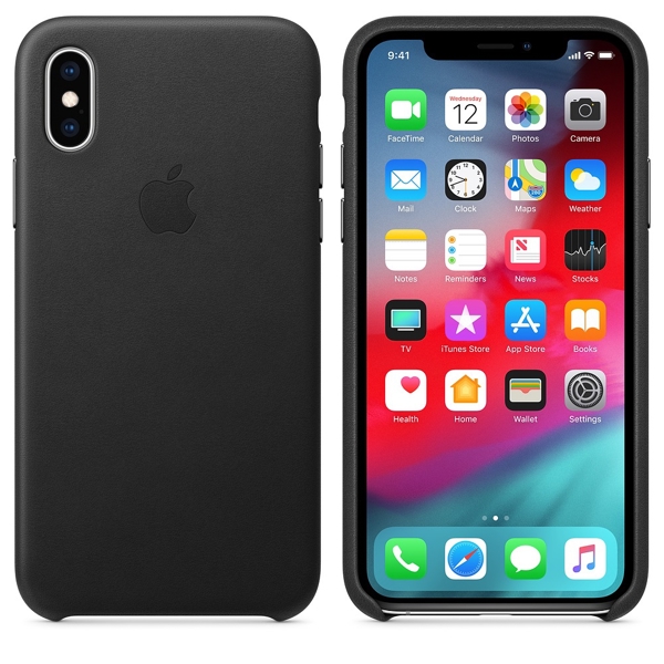 მობილურის ქეისი Apple iPhone XS Leather Case - Black (MRWM2ZM/A)