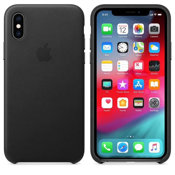 მობილურის ქეისი Apple iPhone XS Leather Case - Black (MRWM2ZM/A)