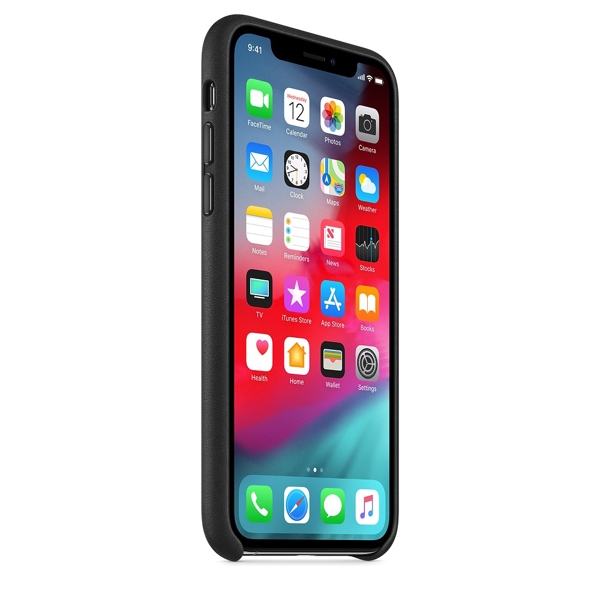 მობილურის ქეისი Apple iPhone XS Leather Case - Black (MRWM2ZM/A)