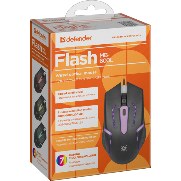 მაუსი Defender Flash MB-600L light,1200DPI