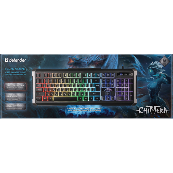 კლავიატურა defender Chimera GK-280DL RU,RGB,9 modes