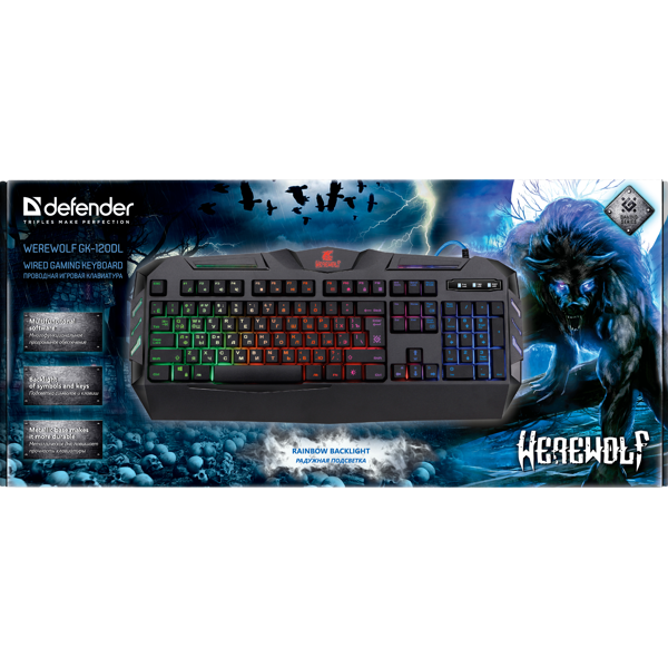 კლავიატურა Werewolf GK-120DL RU,104 keys, RGB