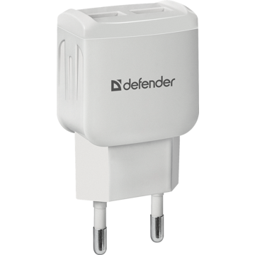 მობილურის დამტენი Defender  UPA-22 white, 2xUSB, 2.1A