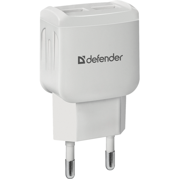 დამტენი Defender  UPA-22 white, 2xUSB, 2.1A