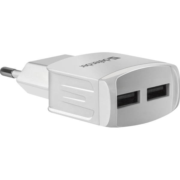 დამტენი Defender  UPA-22 white, 2xUSB, 2.1A