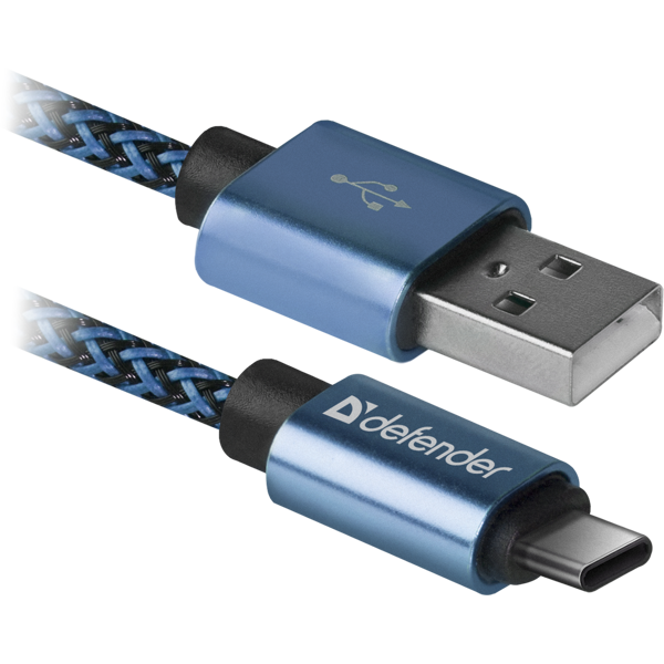 USB კაბელი Defender USB09-03T PRO USB2.0 Blue, AM-Type-C