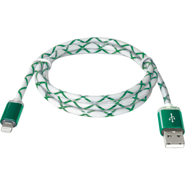 USB კაბელი Defender ACH03-03LT green, LED, USB-Lightning