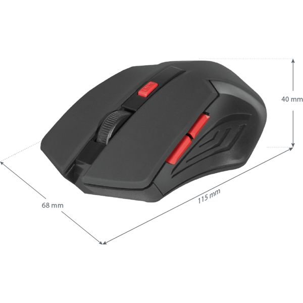 უკაბელო მაუსი Defender Accura MM-275 Red,6D, 800-1600 dpi