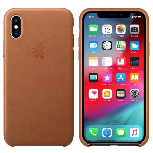 მობილურის ქეისი Apple iPhone XS Leather Case - Saddle Brown (MRWP2ZM/A)