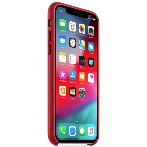 მობილურის ქეისი Apple iPhone XS Max Leather Case - (PRODUCT) Red (MRWQ2ZM/A)