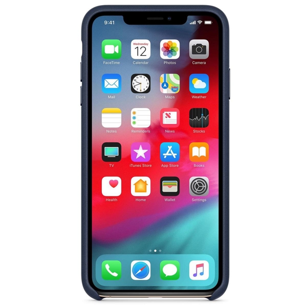 მობილურის ქეისი Apple iPhone XS Max Leather Case - Midnight Blue (MRWU2ZM/A)