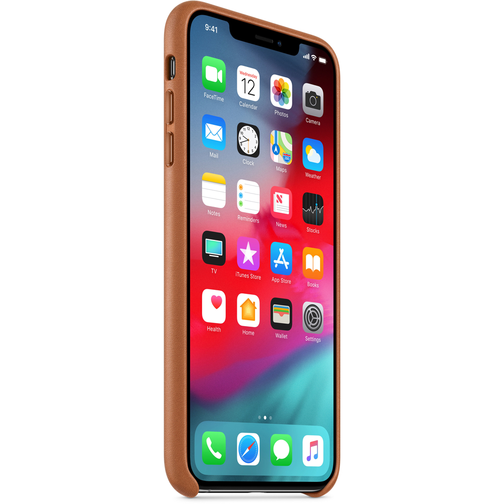 მობილურის ქეისი Apple iPhone XS Max Leather Case - Saddle Brown (MRWV2ZM/A)