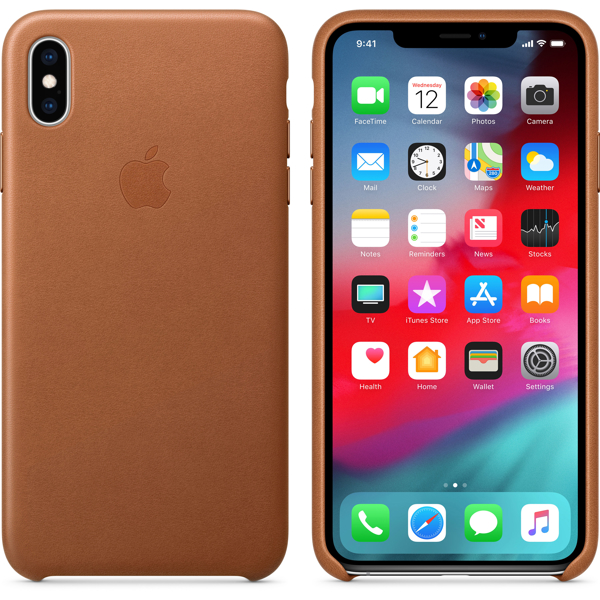 მობილურის ქეისი Apple iPhone XS Max Leather Case - Saddle Brown (MRWV2ZM/A)