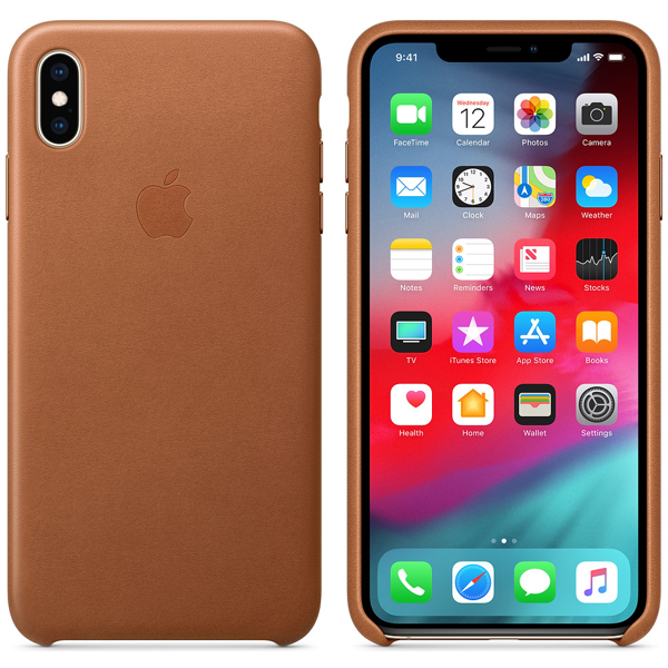 მობილურის ქეისი Apple iPhone XS Max Leather Case - Saddle Brown (MRWV2ZM/A)