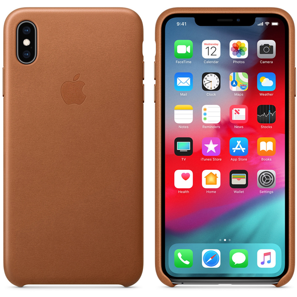 მობილურის ქეისი Apple iPhone XS Max Leather Case - Saddle Brown (MRWV2ZM/A)