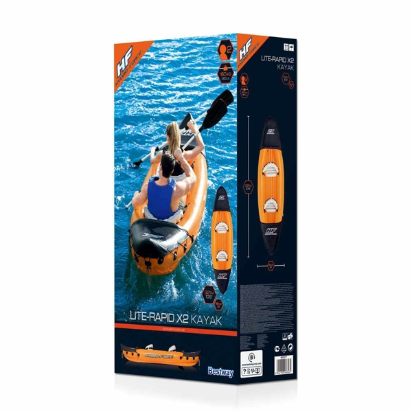 გასაბერი კანოე Bestway Hydro-Force Lite Rapid X2 65077 Inflatable Kayak Canoe 2-Person