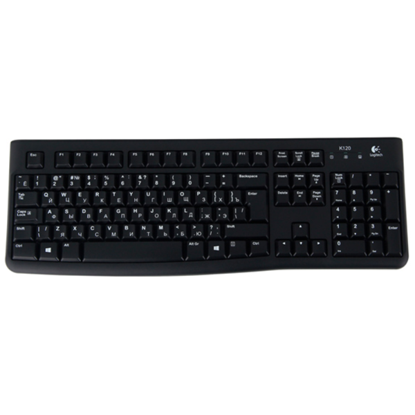 კლავიატურა Logitech K120 For Business, Russian Layout USB Black