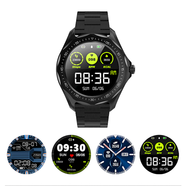 სმარტ საათი SENBONO S09 black IP68 Waterproof Smart Watch Heart Rate Blood Pressure Monitor GPS Map