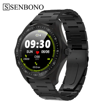 სმარტ საათი SENBONO S09 black steel 3 zhu IP68 Waterproof Smart Watch Heart Rate Blood Pressure Monitor GPS Map