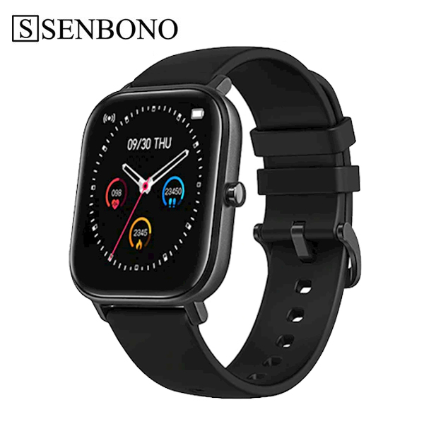 სმარტ საათი SENBONO P8 black IP67 Smart Watch Wristband Sport Clock Heart Rate Monitor Sleep tracker for phone