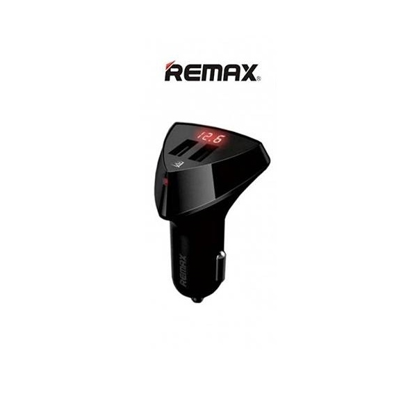 მანქანის მულტიფუნქციური დამტენი REMAX RCC208 BL. Aliens 2 USB Voltage-visible